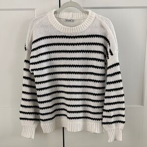 Pink Clover White and Black Knit Sweater